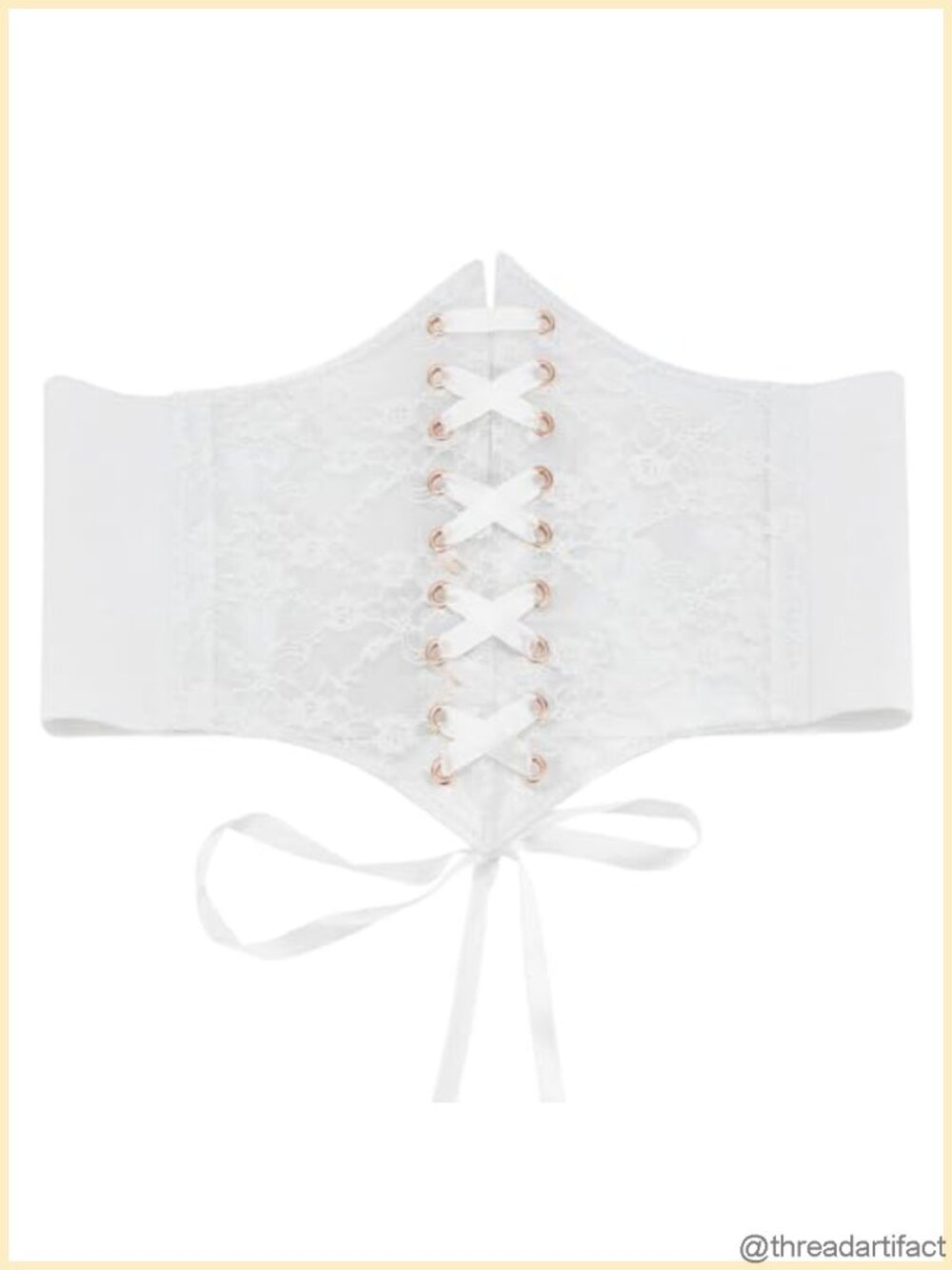 Lace-up Elastic Wide Corset Waist Belt Lace Crochet Satin Ribbon